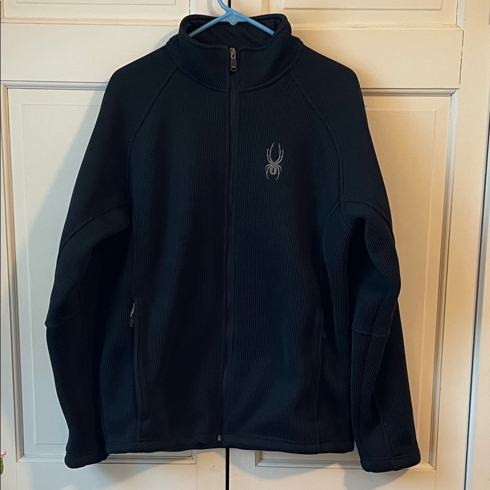 Men’s Spyder Black Ribbed Knit Jacket